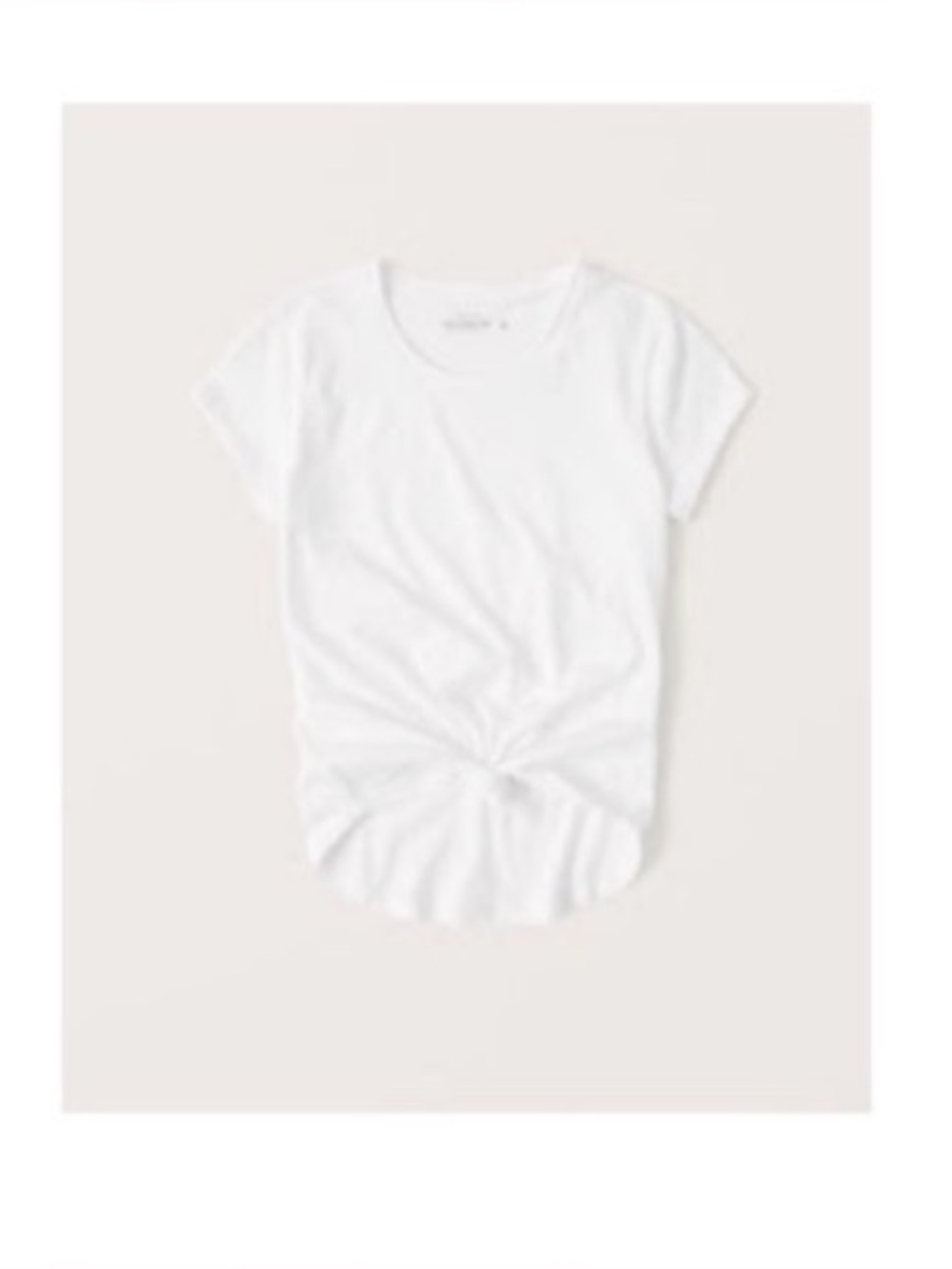 Abercrombie & Fitch White Knot-Front Short Sleeve Tee